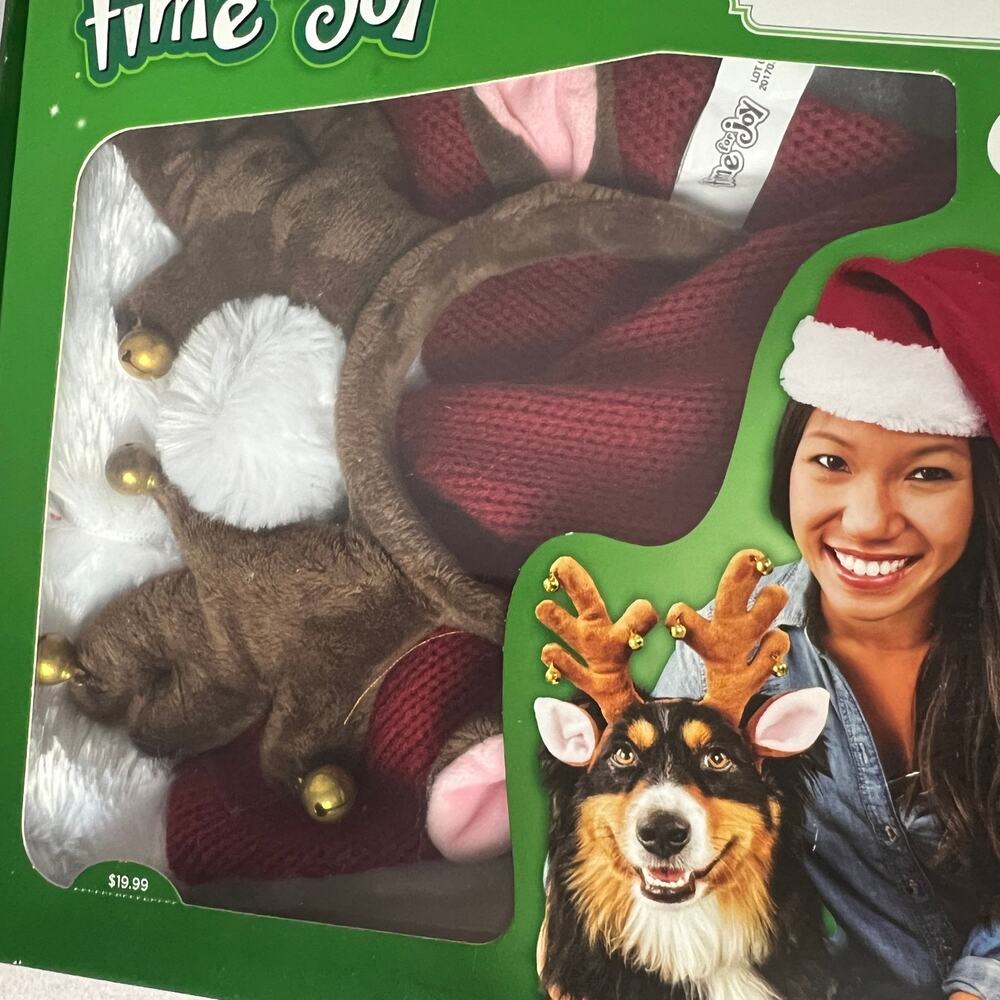 NWT Santa's Helper Unisex Hat and Pet Antler Gift Set Size Small - Medium